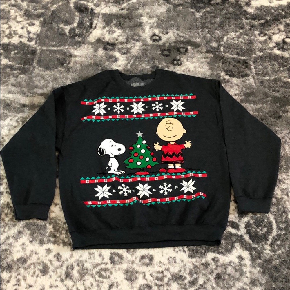 Charlie Brown Snoopy Christmas Sweatshirt Top Sz1X